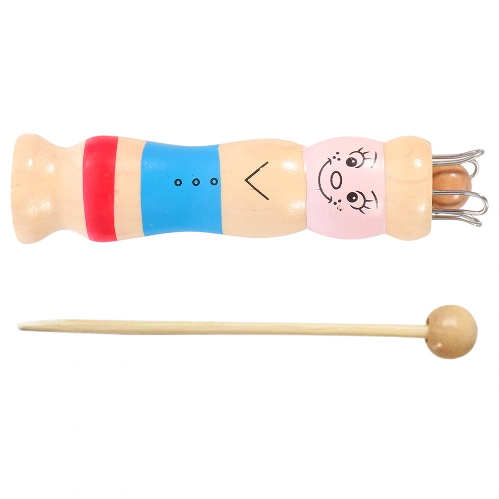 1 Set of Wooden Doll Knitter Yarn Knitting Spool DIY Knitter with Needle Wool Knitting Tool