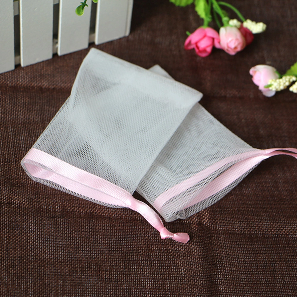 5pcs Exfoliating Mesh Soap Saver Pouch Bubble Foaming Net Handmade Soap Mesh Bag Body Facial Cleaning Tool