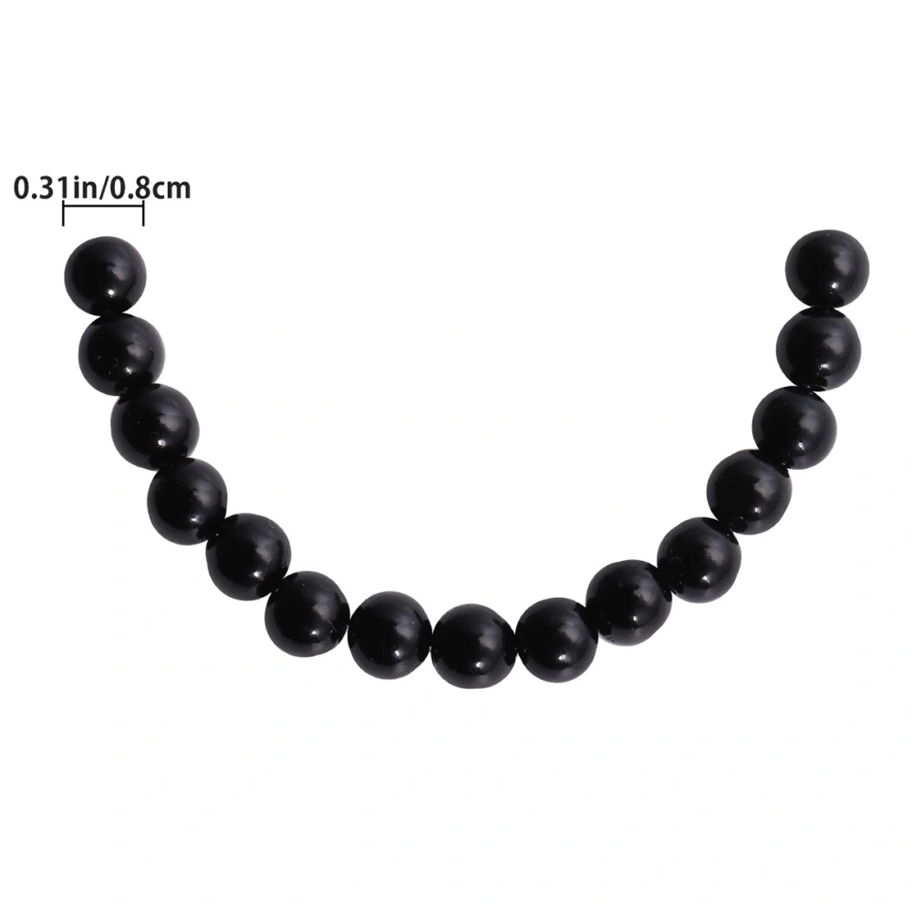 2000Pcs 8mm DIY Round ABS Beads Simulation Pearls Beads Wedding Accessories for DIY Costume Jewelry Making (Black)