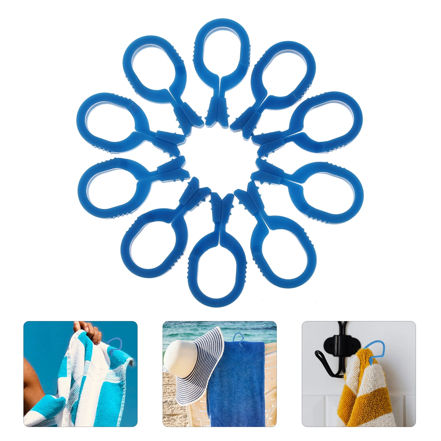 20Pcs Multifunctional Towel Clips Plastic Travel Socks Clips Practical Clothes Bathing Towel Hanger (Random Color)