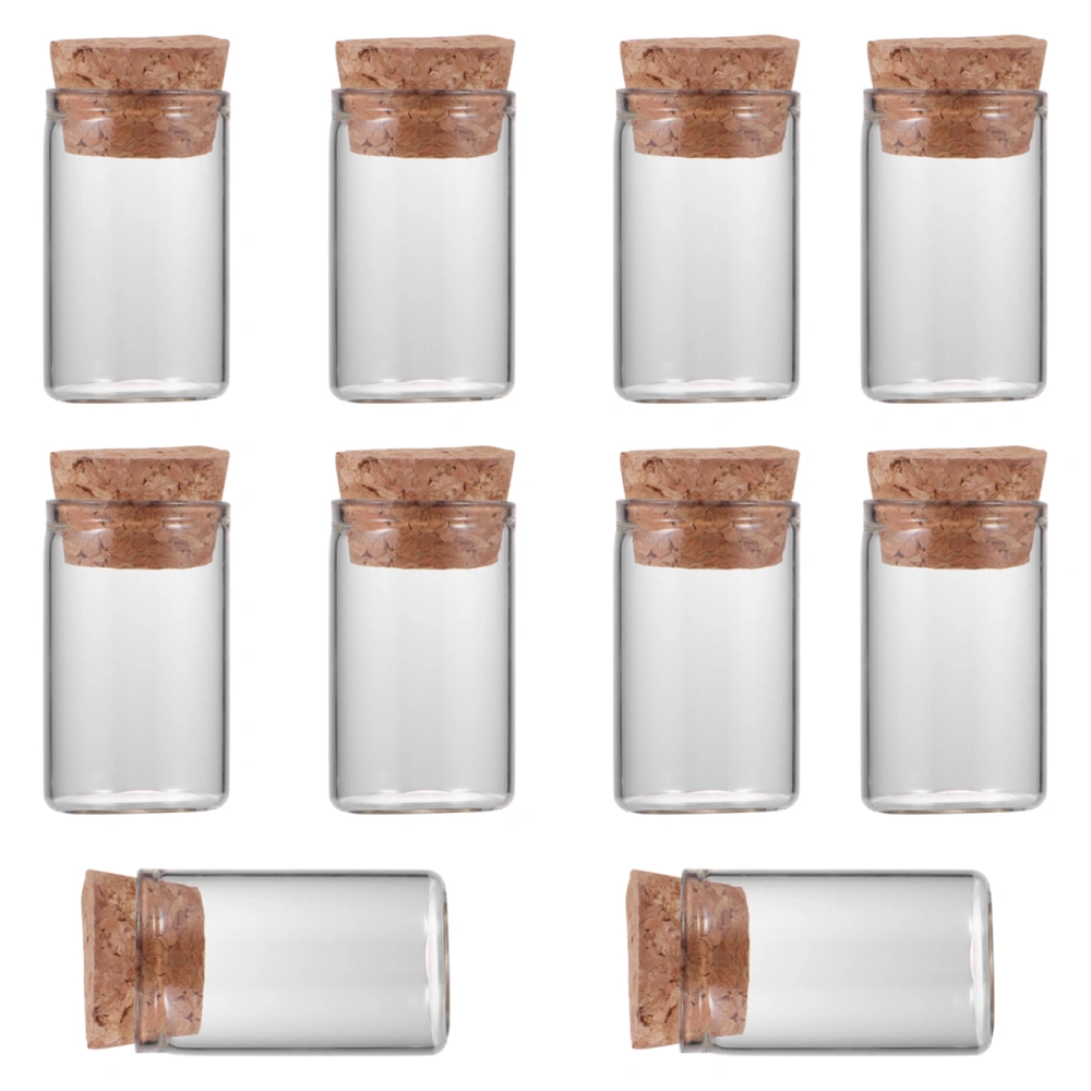 10PCS 20ML Cork Stopper Glass Bottle Transparent Cordycep Bottle Wishing Bottle