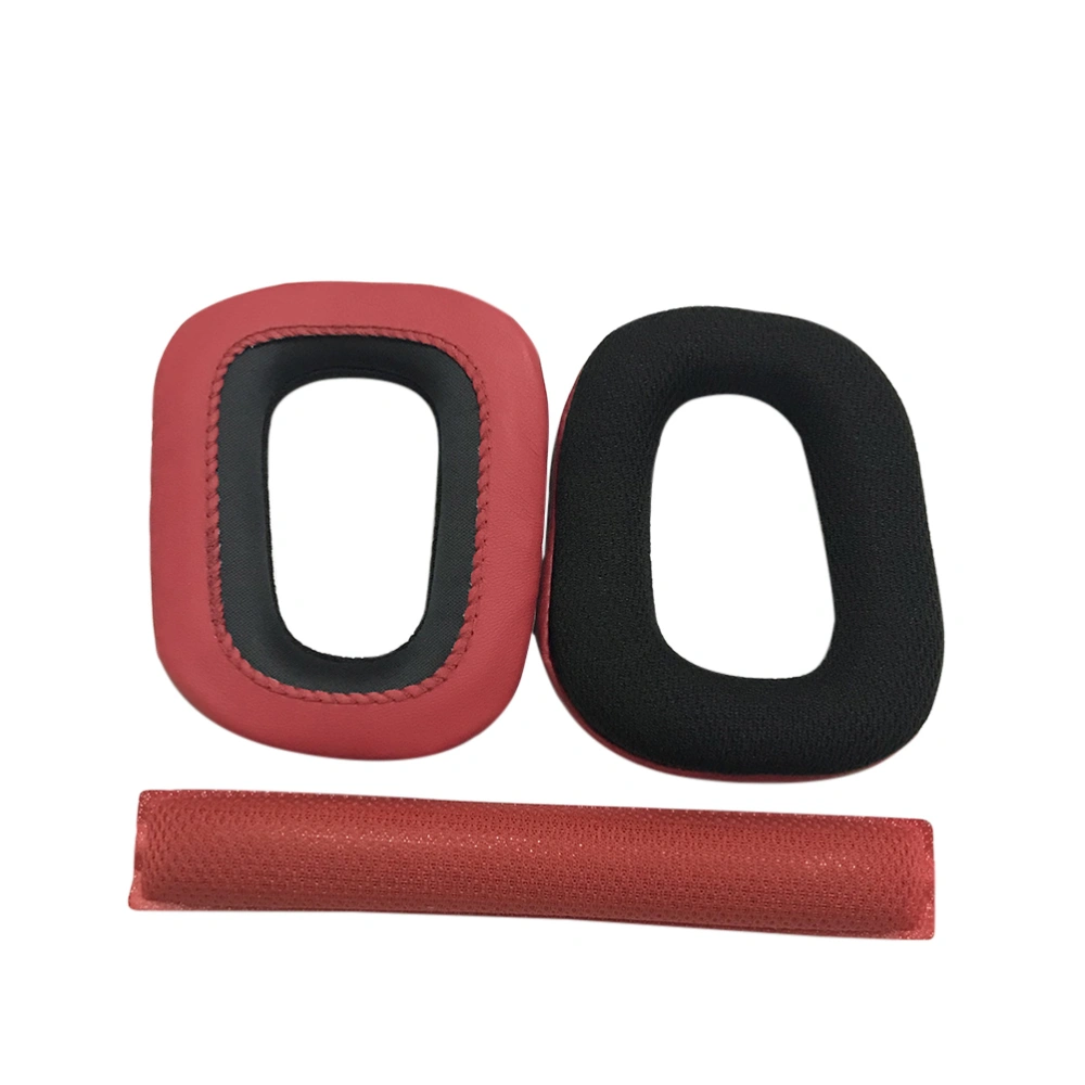 Replacement Ear Pads Headband Cushion For G930 Headphones Headsets (Red)