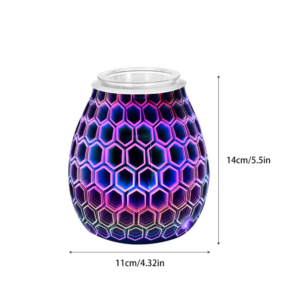 Elegant Glass Night Light Delicate Fragrance Warmer Burner (Colorful, US Plug)