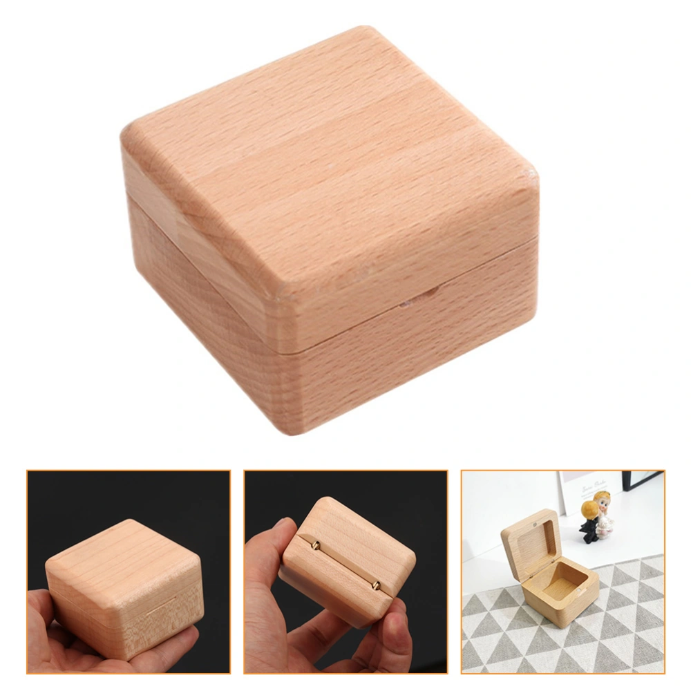 1pc Exquisite Solid Wood Jewelry Box Gift Wrapping Box Packaging Storage Box