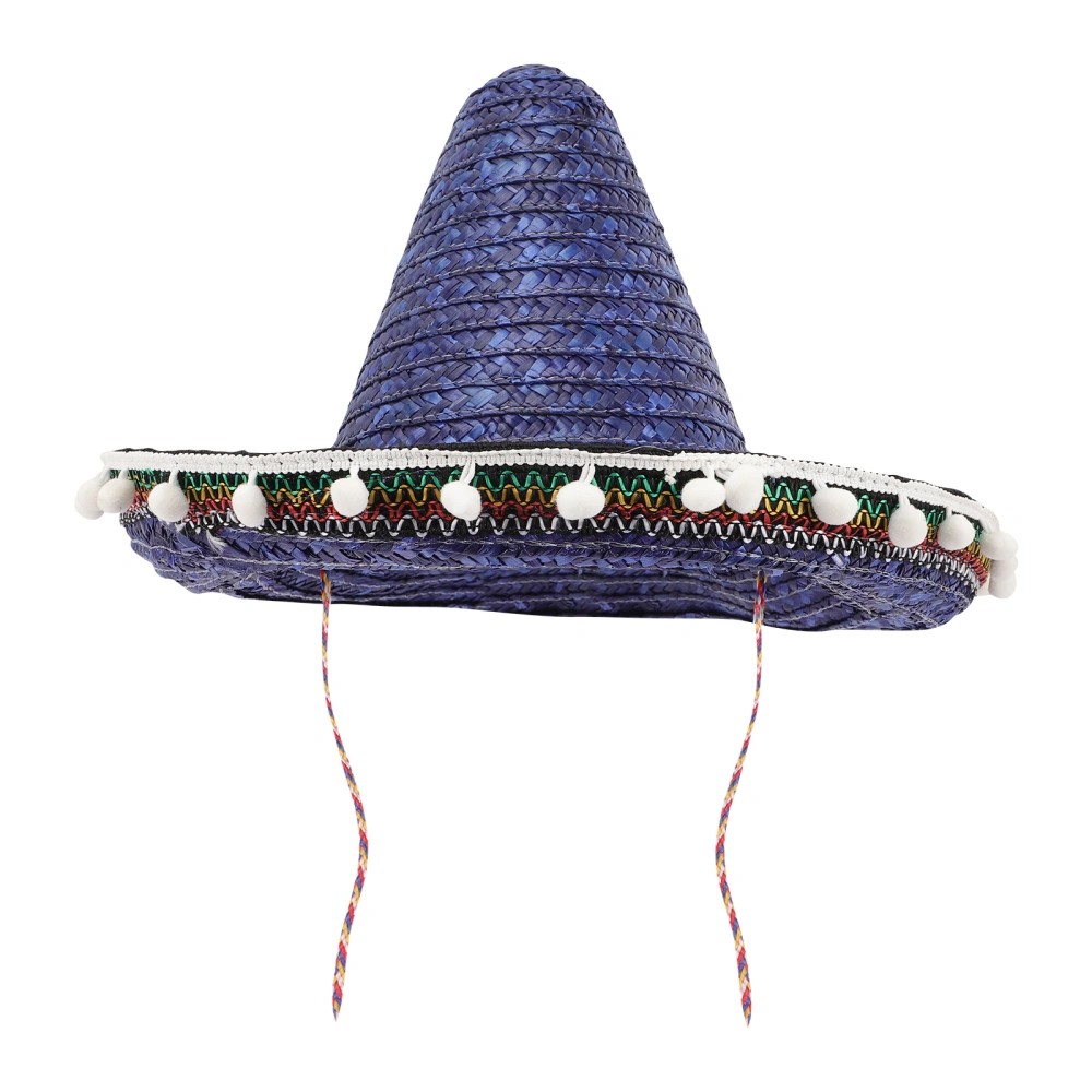 Mexican Party Hat Pom Pom Straw Hat Sombrero Hat Carnival Party Festival Supplies