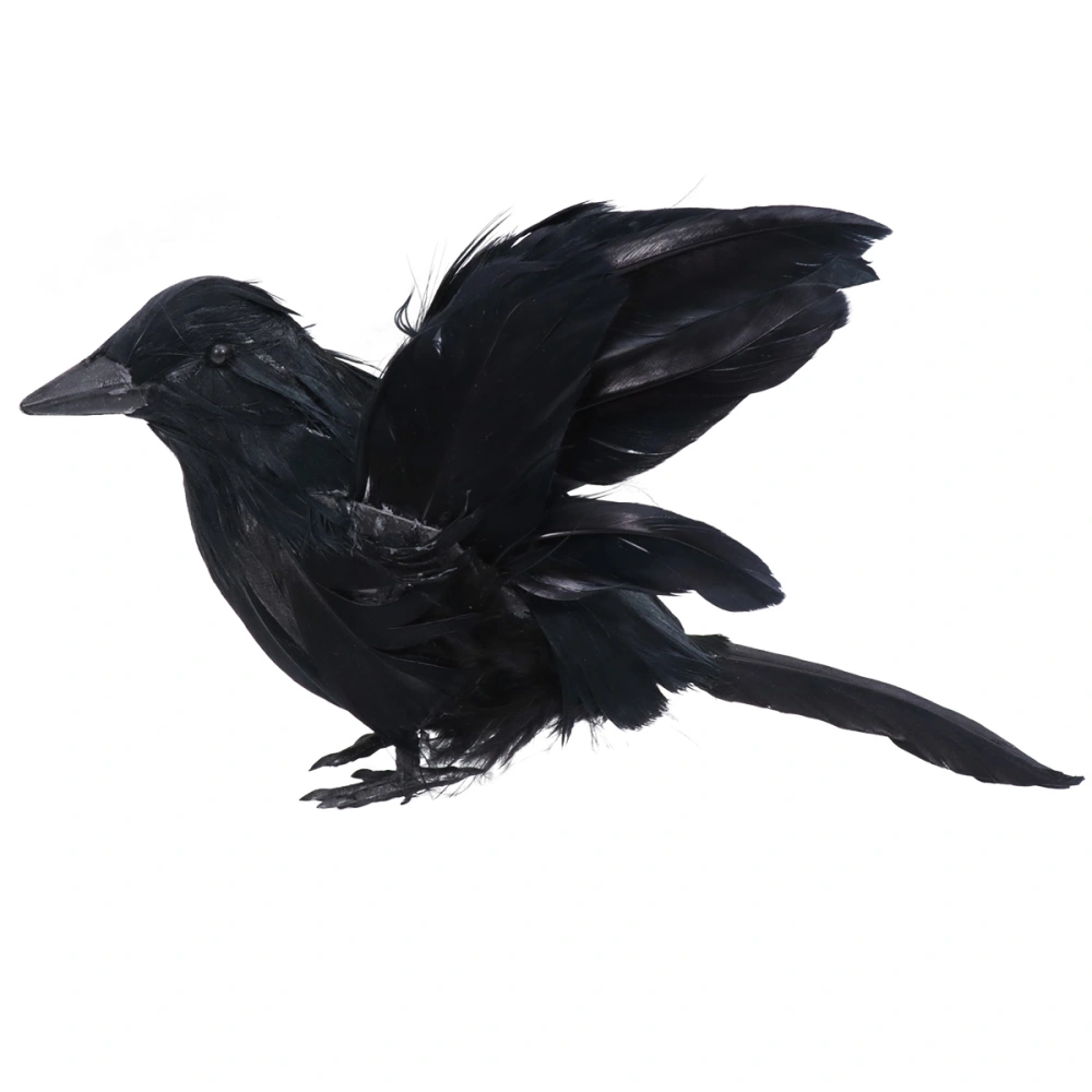 1pc Halloween Crow Decoration Props Desktop Ornaments Fashionable Decoration Crow Crafts Home Adornment (Black)