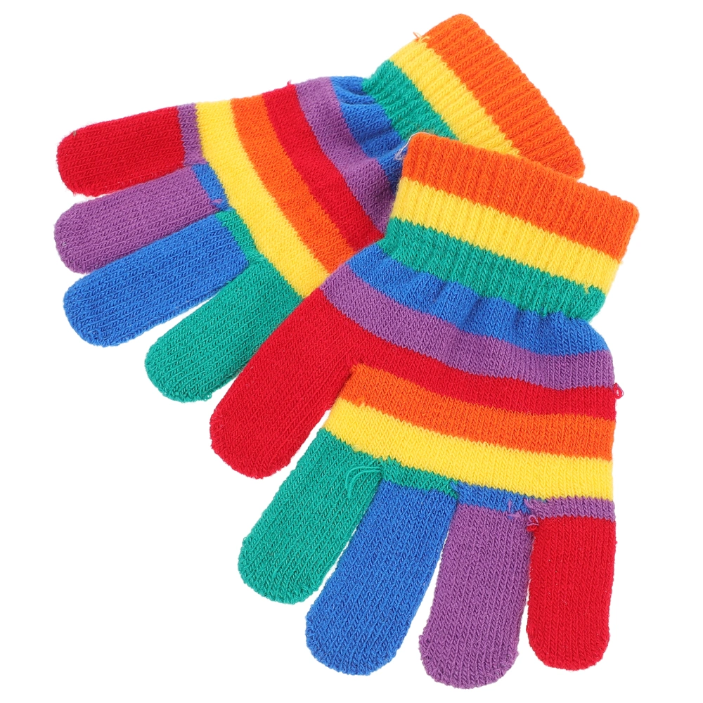 2 Pairs Children Knitted Gloves Kid Knitted Gloves Kid Half Finger Gloves