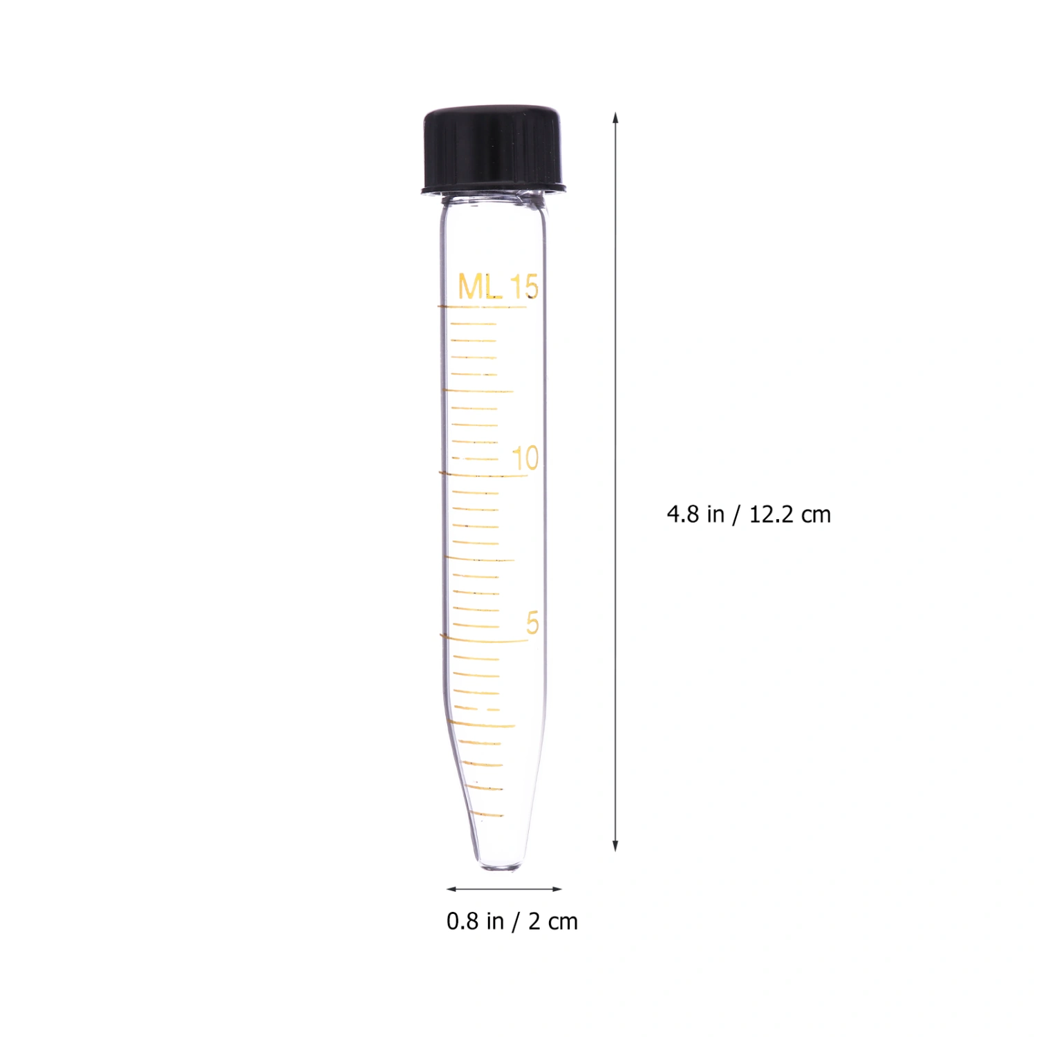 10pcs 15ml Conical Centrifuge Tube with Screw Glass Vial Tube for Laboratory