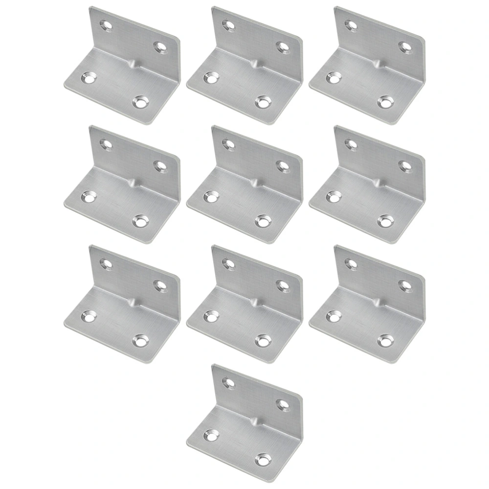 10pcs L Shape Right Angle Brackets Home Stainless Steel Shelf Brackets