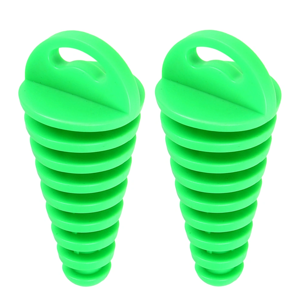 2Pcs Professional Car Universal Silicone Auto Exhaust Tail Tip Pipe Cover Muffler(Green)