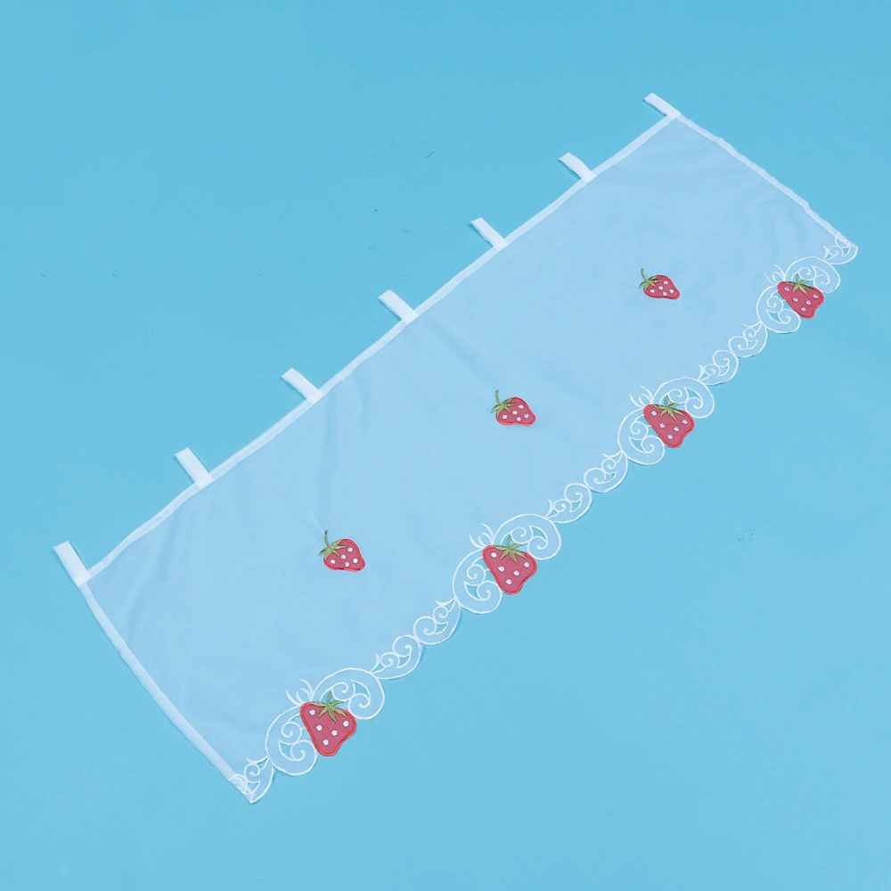 Small Delicate Curtain Unique Coffee Curtain Practical Short Curtain Window Screen for Kitchen Home Mall Store (Strawberry 45*120cm)