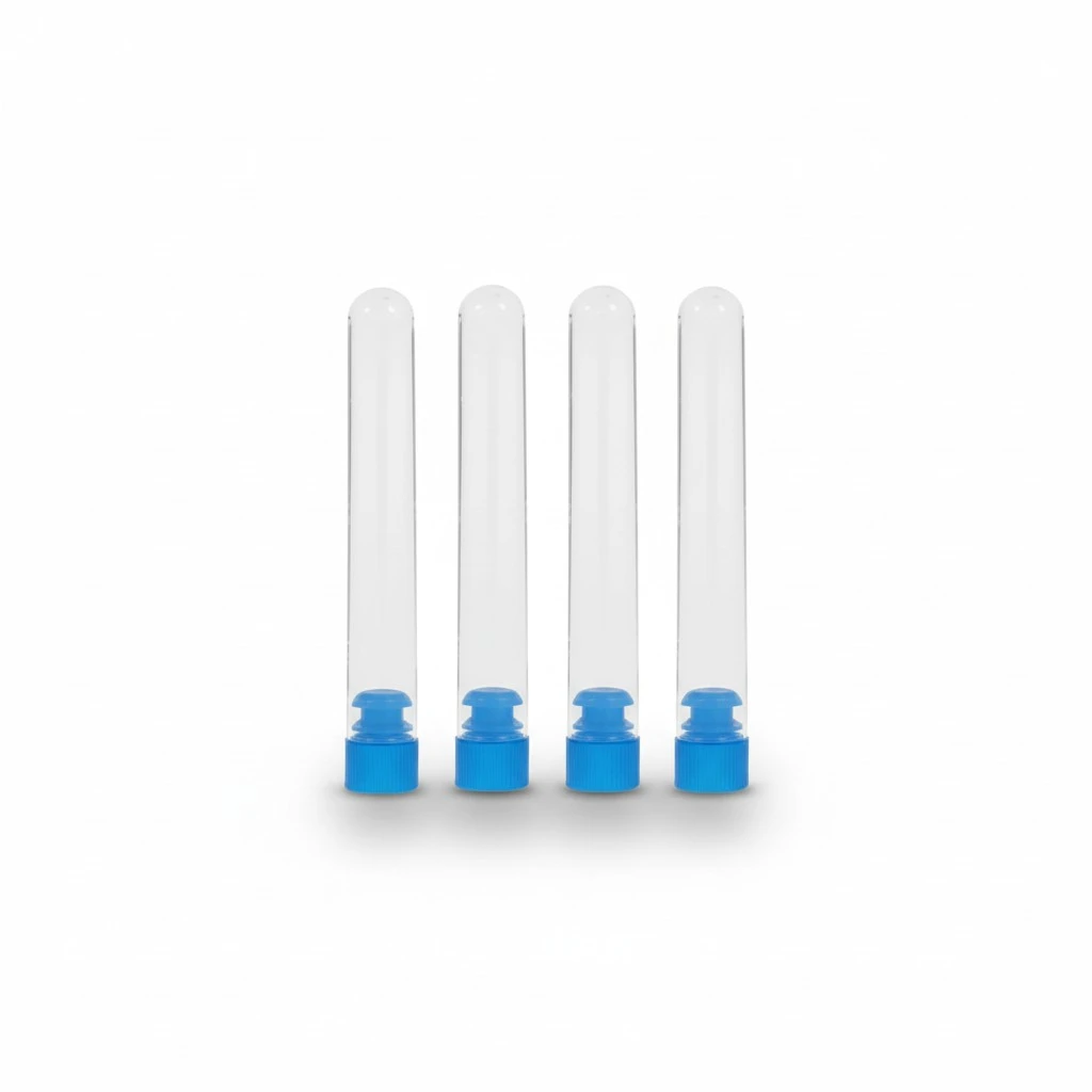 50pcs Plastic Sample Test Tubes Tubes with Caps Plastic Clear Test Tube