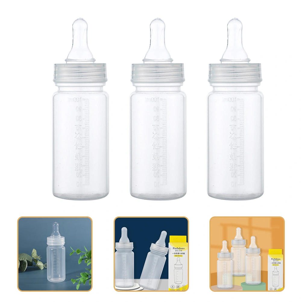 3pcs Disposable Baby Milk Bottle Once-off Milk Feeding Bottle Nursing Bottle