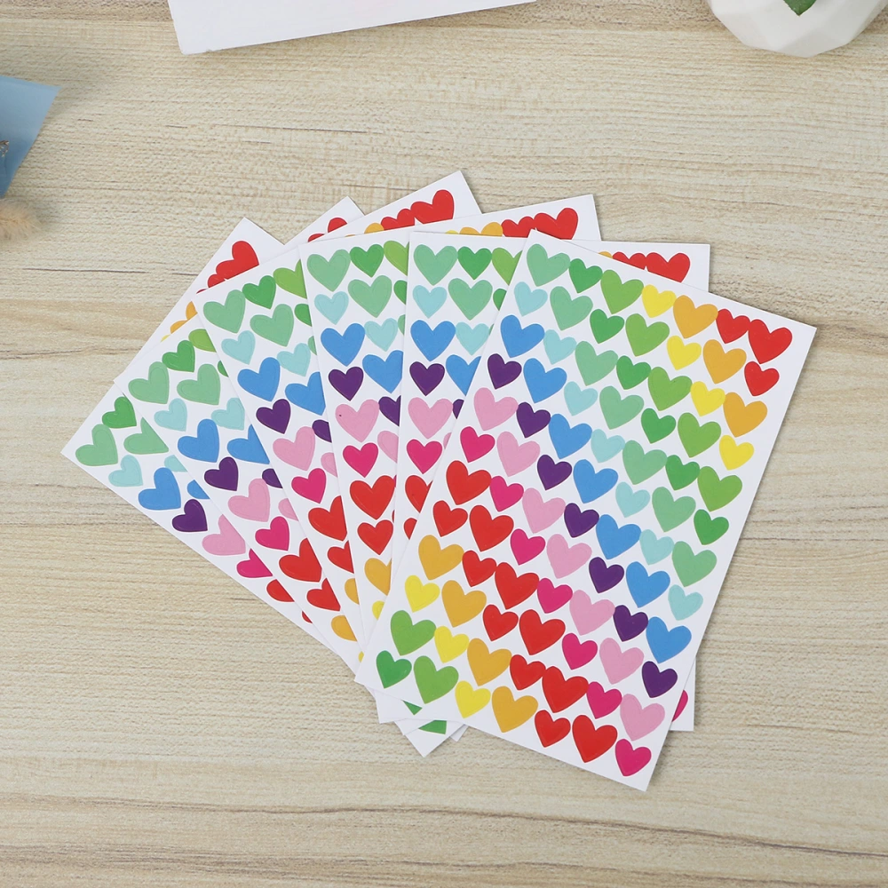 6pcs Heart Shape Sticker Diary Planner Colorful Self Adhesive Sticker DIY Decals Journal Scrapbook Albums Photo Toys for Student School