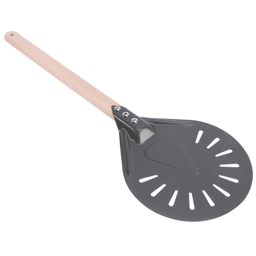 Pizza Turning Peel Wooden Handle Pizza Shovel Perforated Pizza Paddle 8 Inch