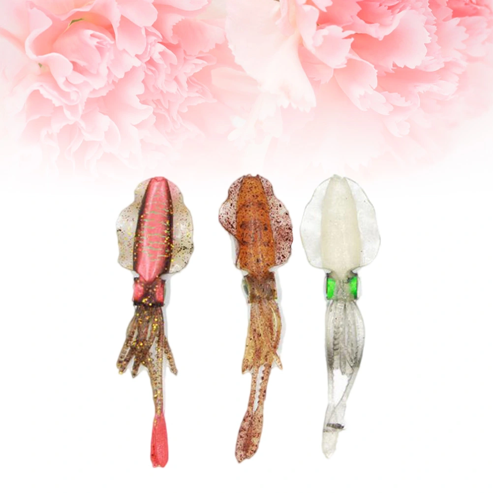 3pcs Fishing Lures Squid Baits Baits Thin Fin Octopus Fishing Lures Artificial Baits Fishing Tackles