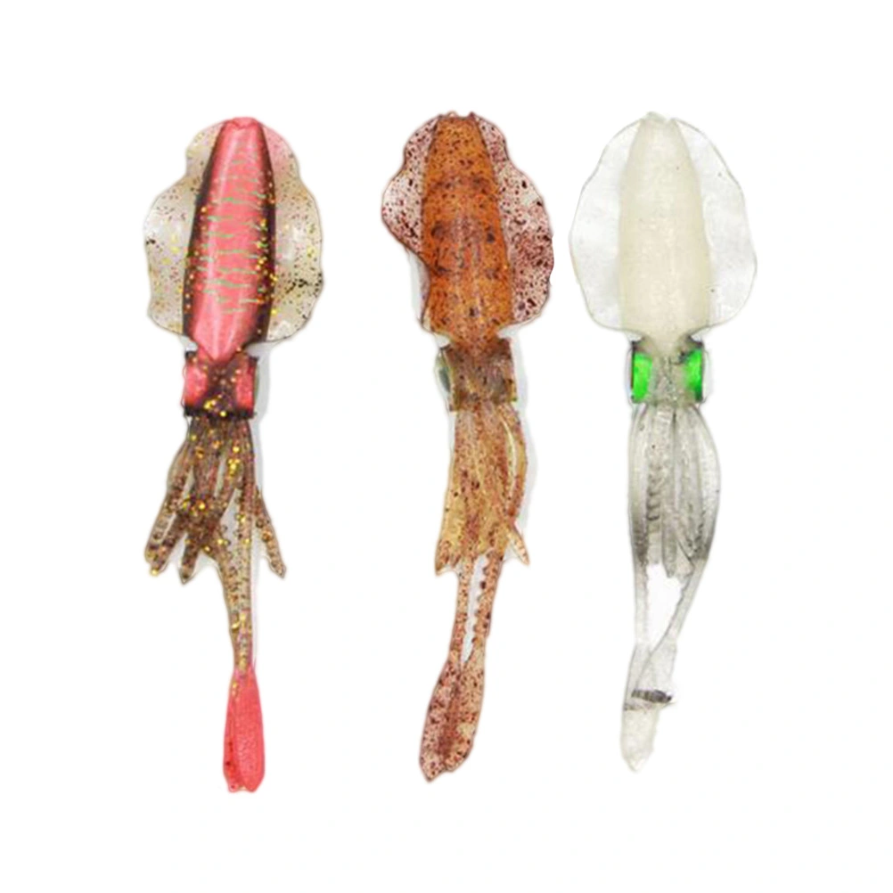 3pcs Fishing Lures Squid Baits Baits Thin Fin Octopus Fishing Lures Artificial Baits Fishing Tackles