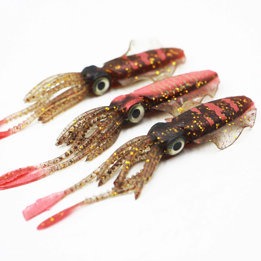 3pcs Fishing Lures Squid Baits Baits Thin Fin Octopus Fishing Lures Artificial Baits Fishing Tackles