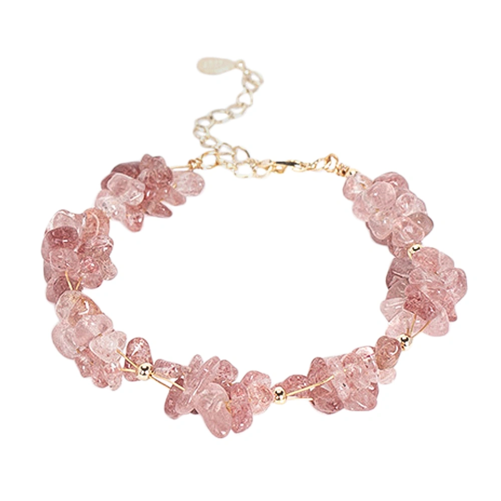 Crystal Bracelet Simple Fashionable Temperamental Bracelet Decorative Bracelet for Adult Kid (Pink)