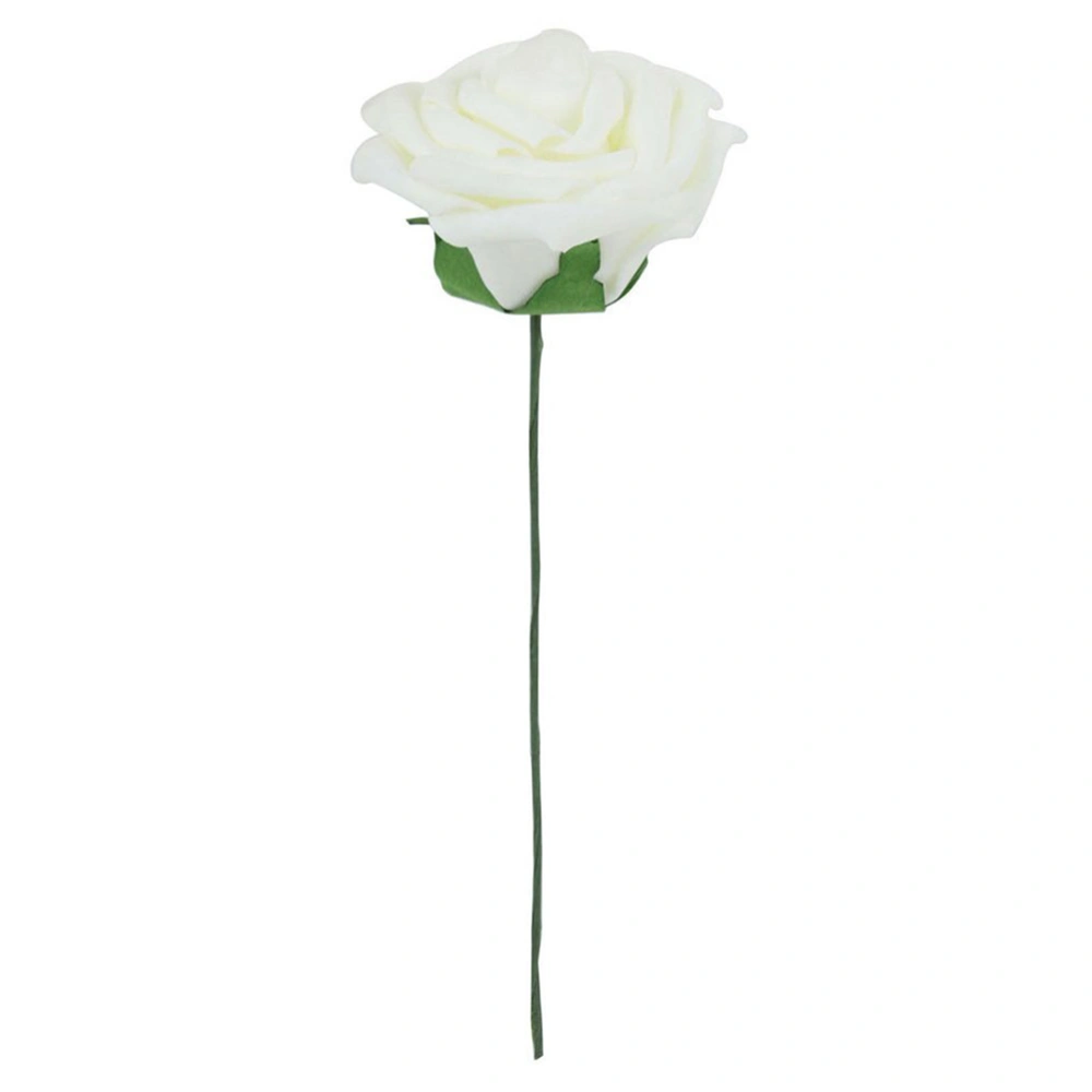 20pcs Vintage Rose Flowers Artificial Flower Bouquet for Bridal Wedding Party Decoration (Milk White)