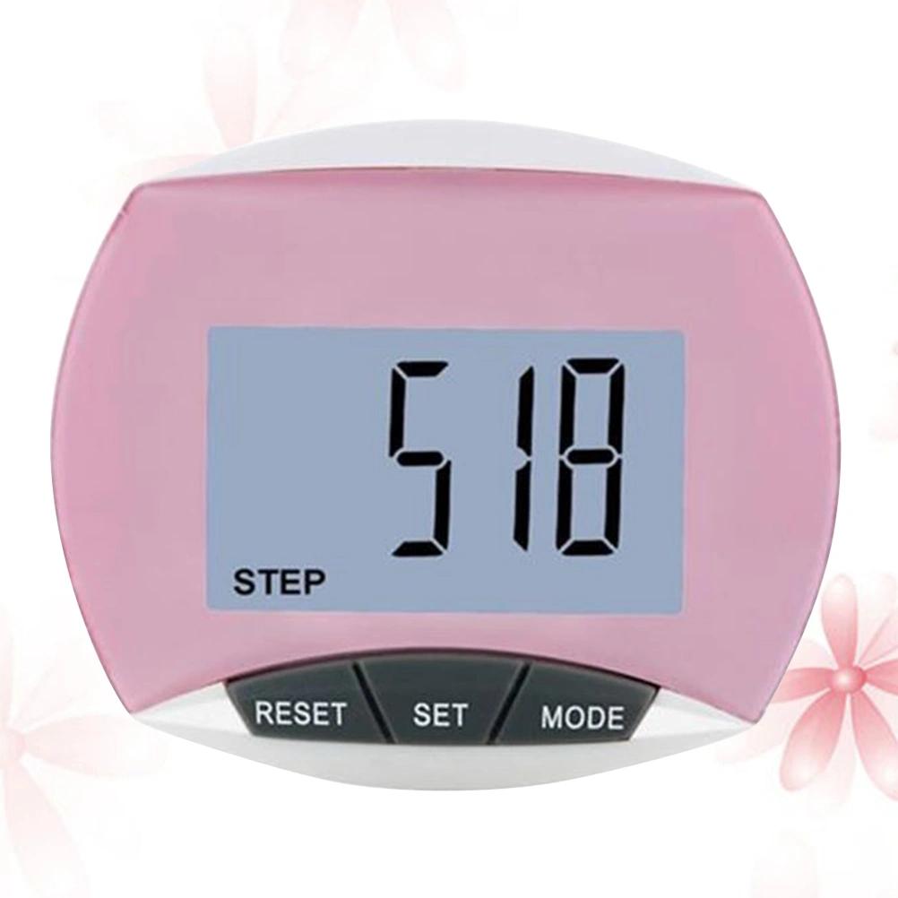 Multifunctional Pedometer Portable Running Pedometer Fitness Information Tool Sports Supplies Accessories for Man Woman (Pink)