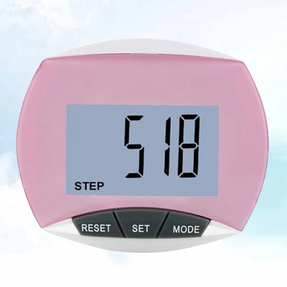 Multifunctional Pedometer Portable Running Pedometer Fitness Information Tool Sports Supplies Accessories for Man Woman (Pink)