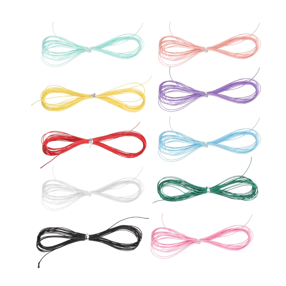 10pcs DIY Handcraft Braided Rope Wax Thread Rope Bracelet Necklace Chain Rope Colorful Jewelry Making Supplies (10 Mixed Color)