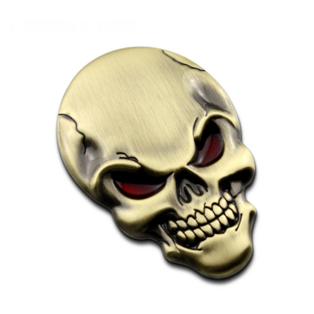 Skull Metal Sticker Bat Auto logo Badge Emblem Decal (Cinnamon)