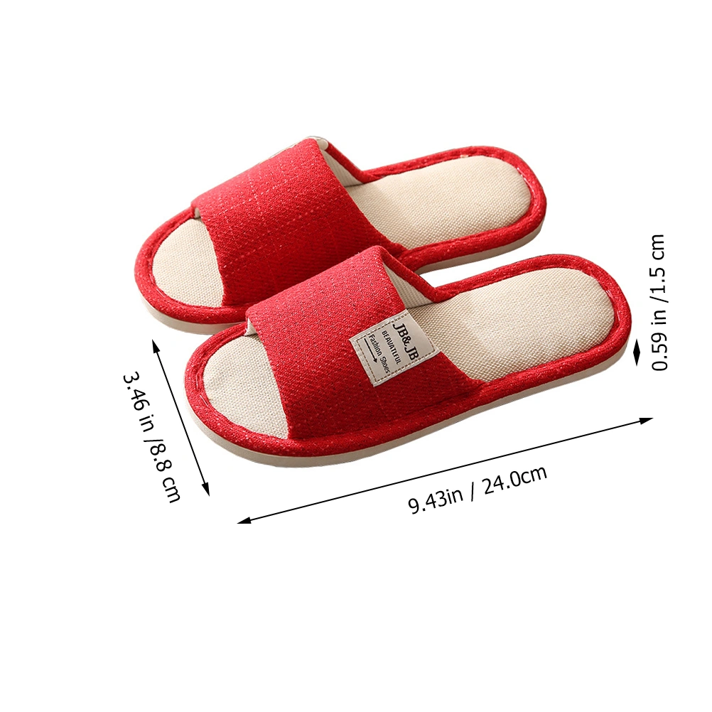 1 Pair Cotton Linen Slippers Indoor Casual Shoes Household All Seasons Slippers