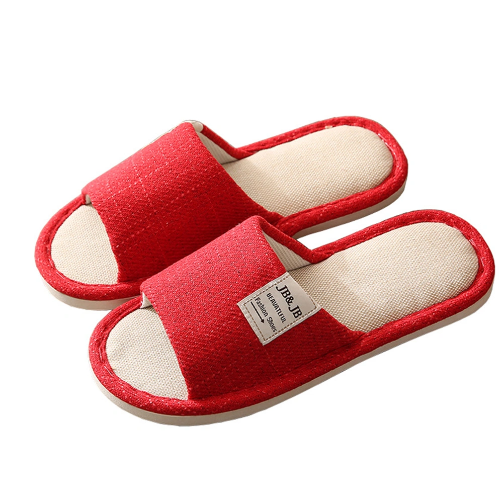 1 Pair Cotton Linen Slippers Indoor Casual Shoes Household All Seasons Slippers
