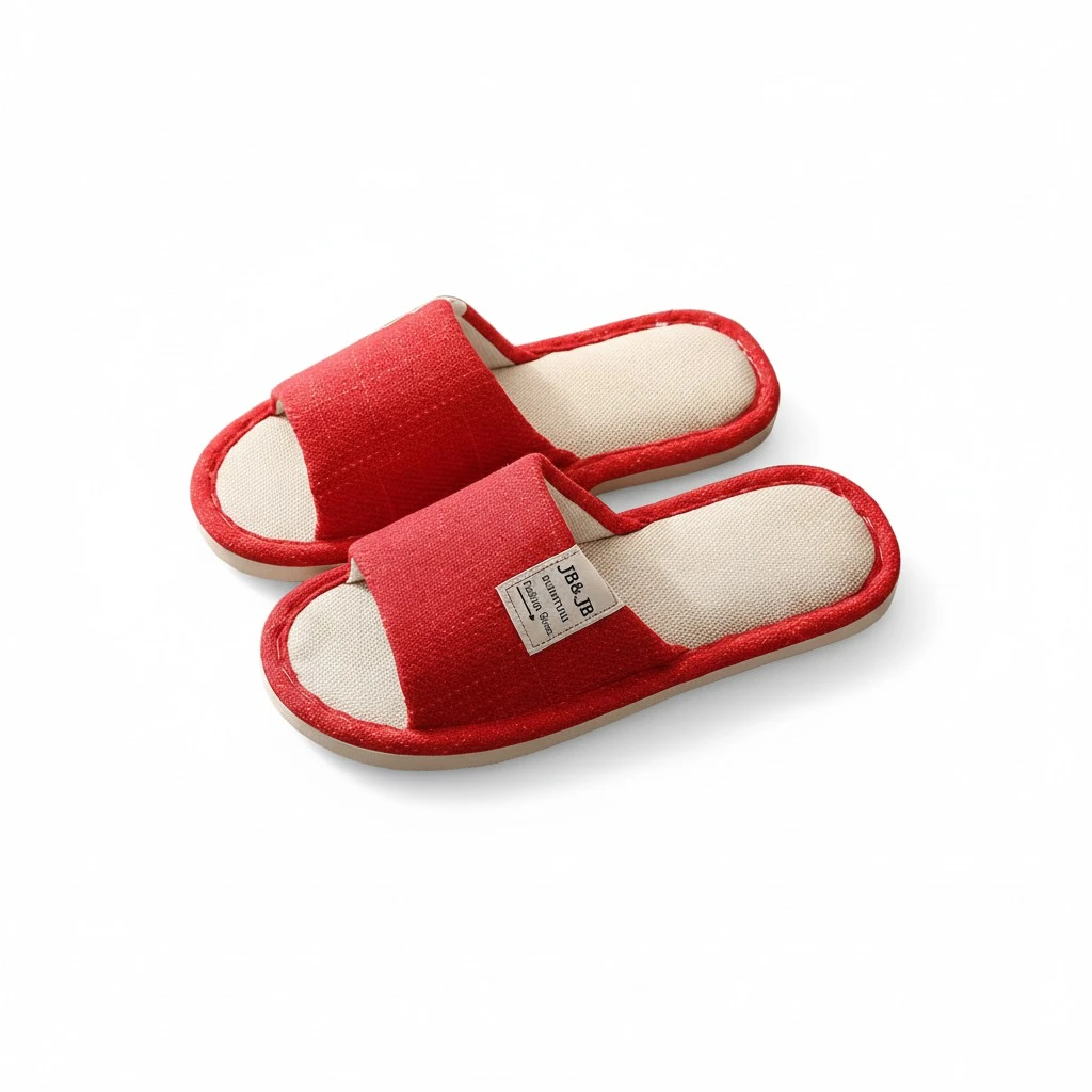 1 Pair Cotton Linen Slippers Indoor Casual Shoes Household All Seasons Slippers