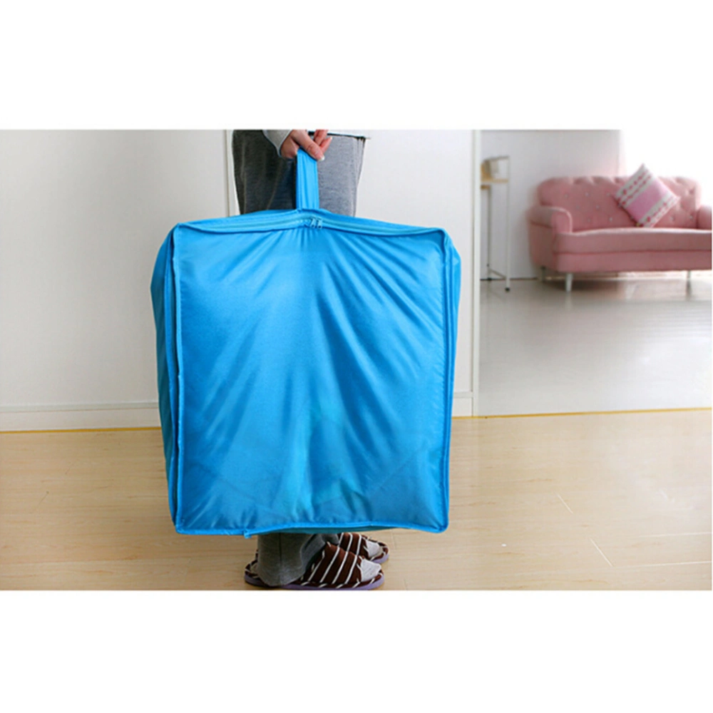 Oxford Fabric Zipper Handles Clothes Storage Organizer Quilt Bedding Storage Bag Size - Small (Blue)