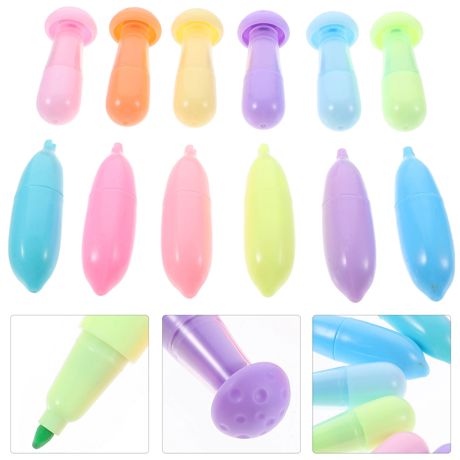 12pcs Colored Highlighters Small Graffiti Pen Markers Scrapbooking Pens Office Supplies