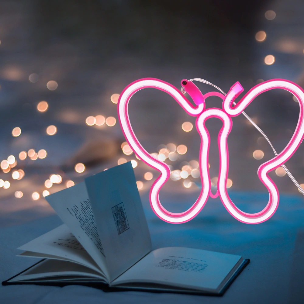 Butterflies Neon Sign Neon Light Table Decoration Bedroom Wall Decor Birthday Gift EU Plug