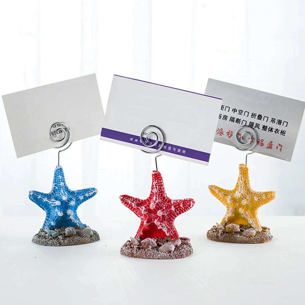 2PCS Delicate Sea Star Note Clip Mediterranean Style Desktop Memo Clip Ornament