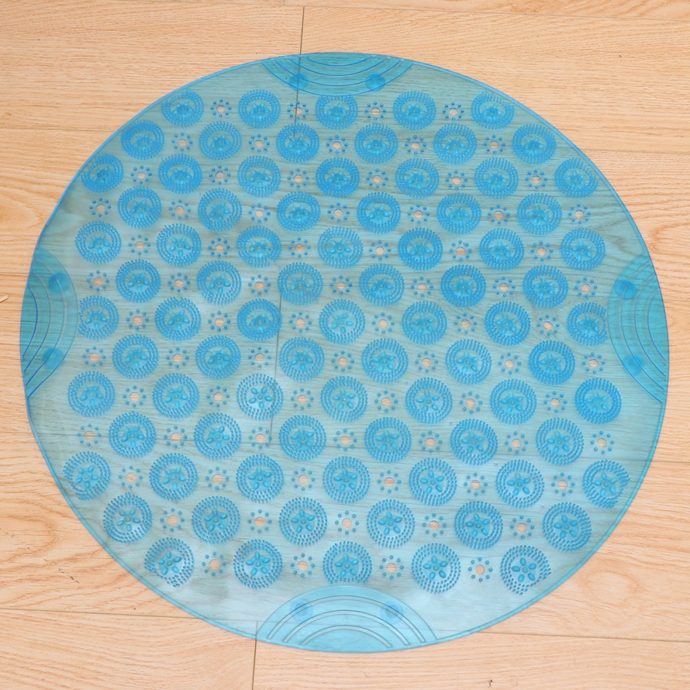 Bathroom Anti-Skid Mat Round Floor Mat Suction Cup Ground Mat PVC Rugs Blue