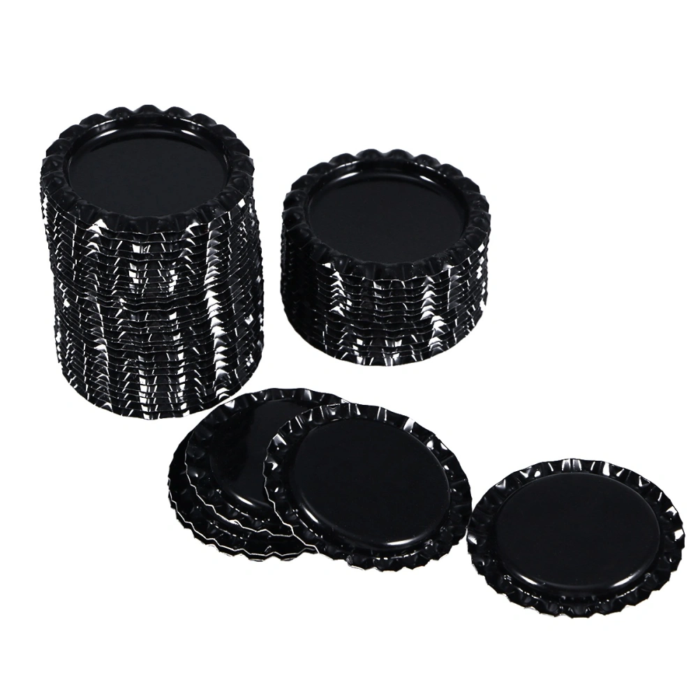 100pcs Beer Bottle Crown Caps Decorative Beer for Home Party (Black)