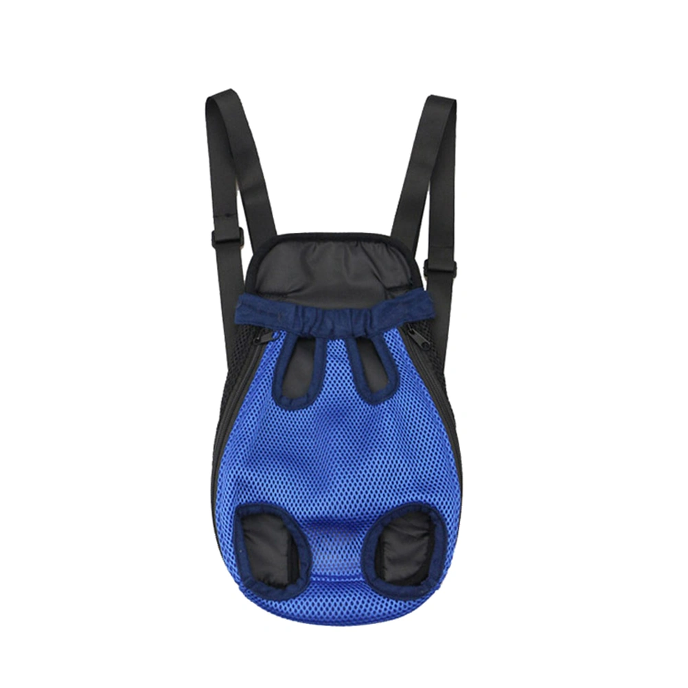 Pet Carrier Backpack Adjustable Pet Front Cat Dog Carrier Travel Bag Hands-free Legs Out Size M(Blue)