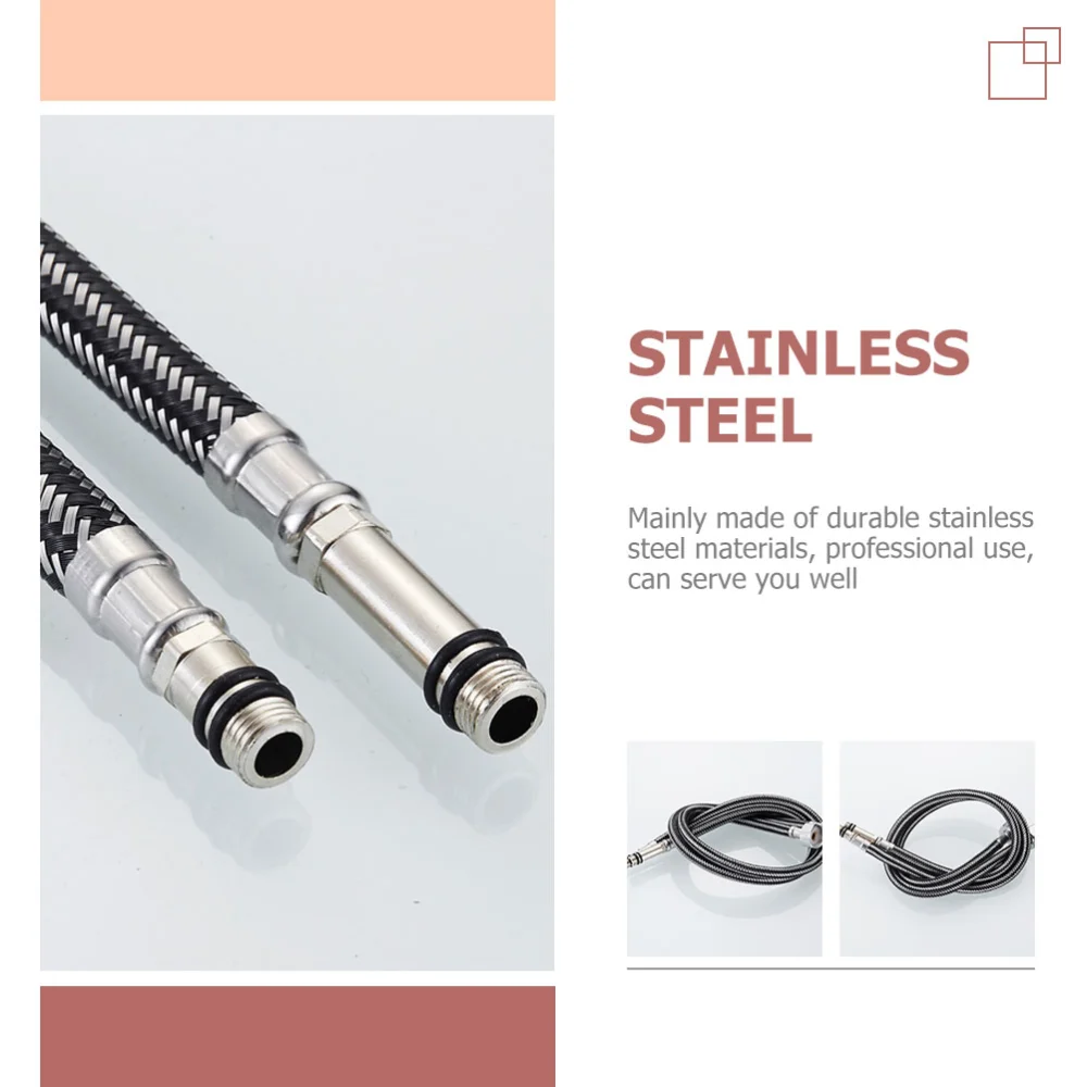 2Pcs Stainless Steel Braided Hose 1/2 Inch Flexible Hot Cold Water Inlet Hoses for Home