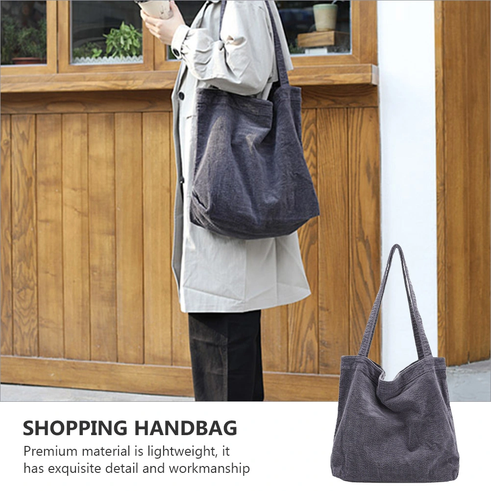 Fashion Large Capacity Corduroy Shoulder Bag Retro Design Portable Handbag