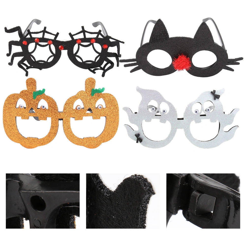 4Pcs Novel Halloween Kids DIY Party Glasses Cartoon Paper Glasses for Party