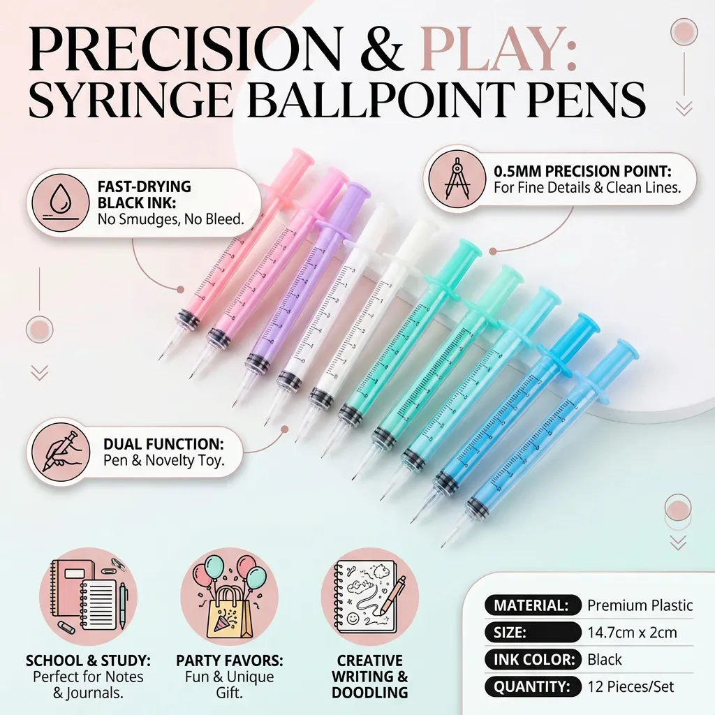 12pcs Multi-Color Pens Ballpoint Pens Gel Pens School Supplies Party Favors