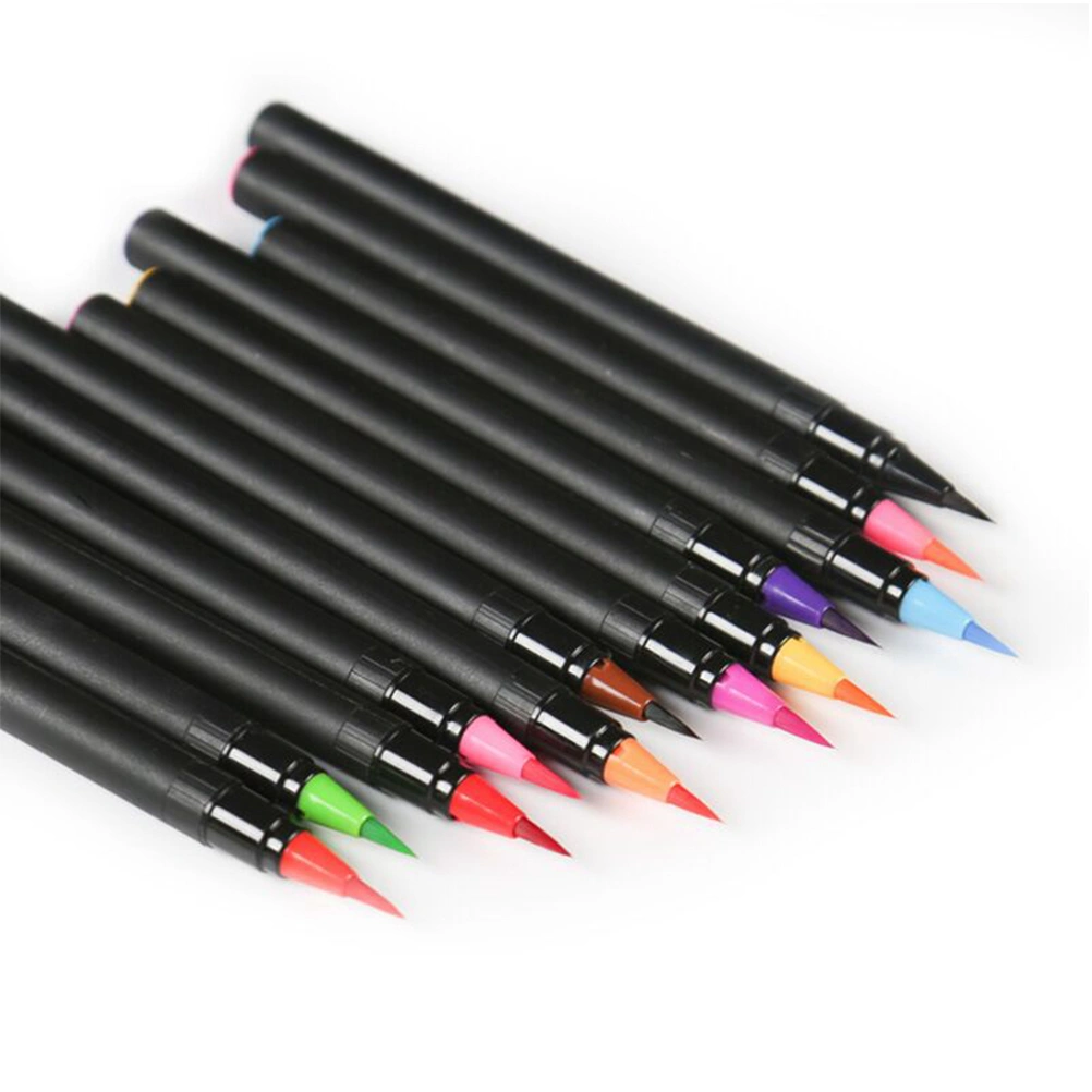 1 Set 20Pcs Brush Pen 20 Assorted Color Pen Watercolor Painting Pen Set for Amateur (Colorful)