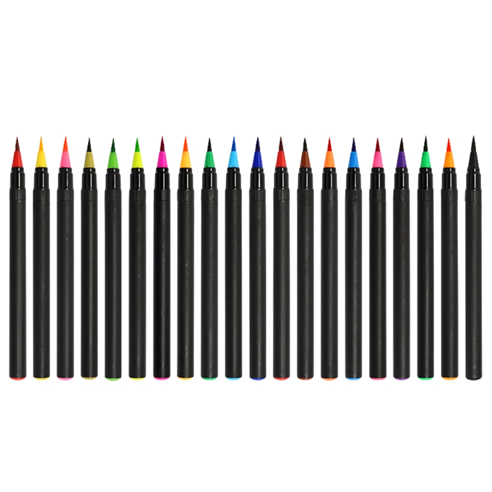 1 Set 20Pcs Brush Pen 20 Assorted Color Pen Watercolor Painting Pen Set for Amateur (Colorful)