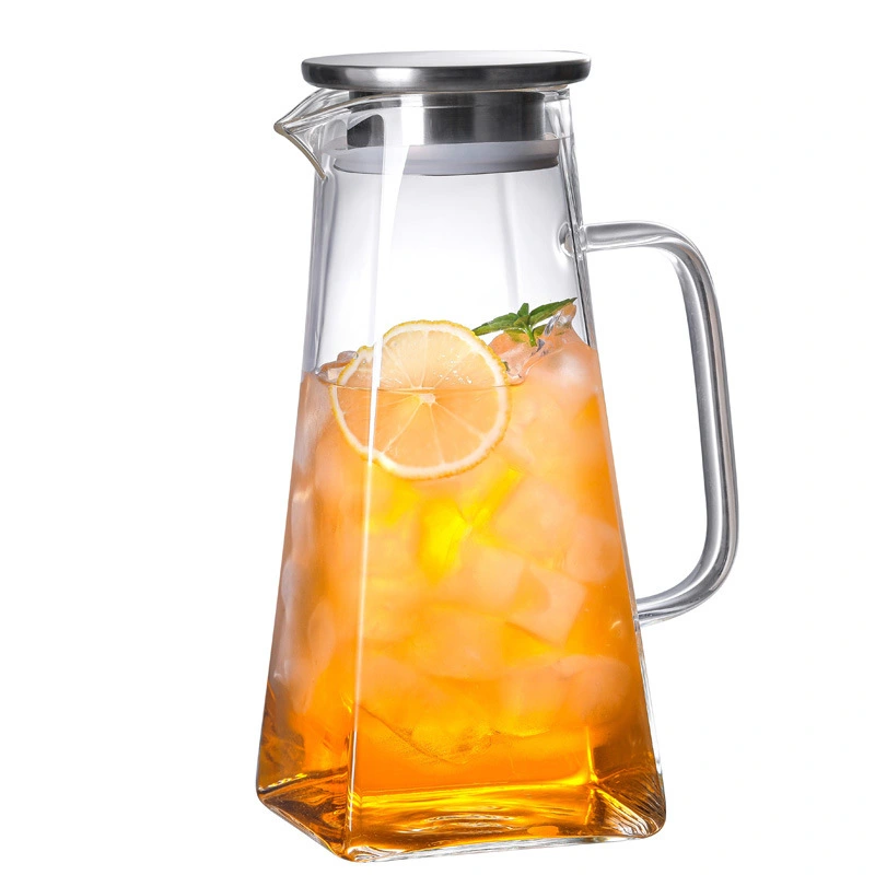 Glass Pitcher Cold Water Jug Juice Tea Beverage Kettle Glass Large Capacity Tea Pitcher