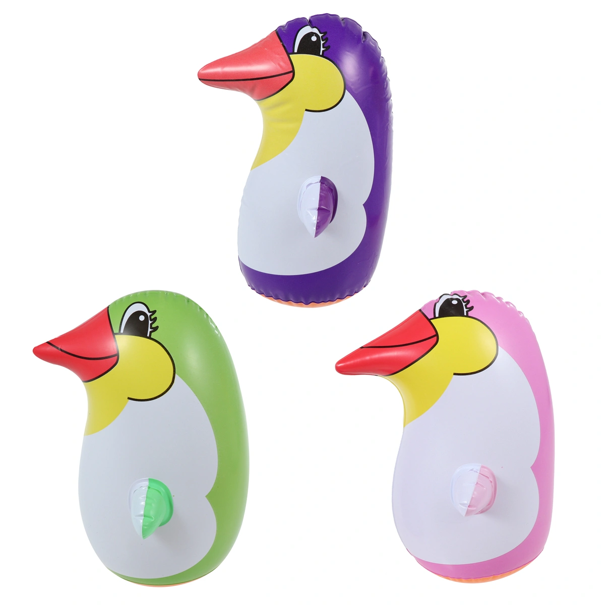 3pcs Inflatable Punching Penguin Toy Tumbler Toy Party Accessory for Kids - 22cm (Random Color)