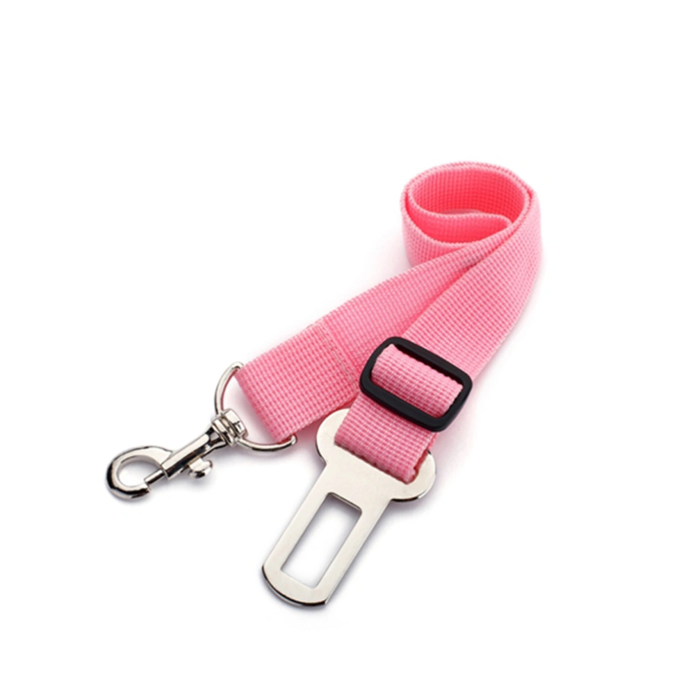 Adjustable Pet Dog Seat Belt Safety Harness for Car Vehicle - Size L (Pink)