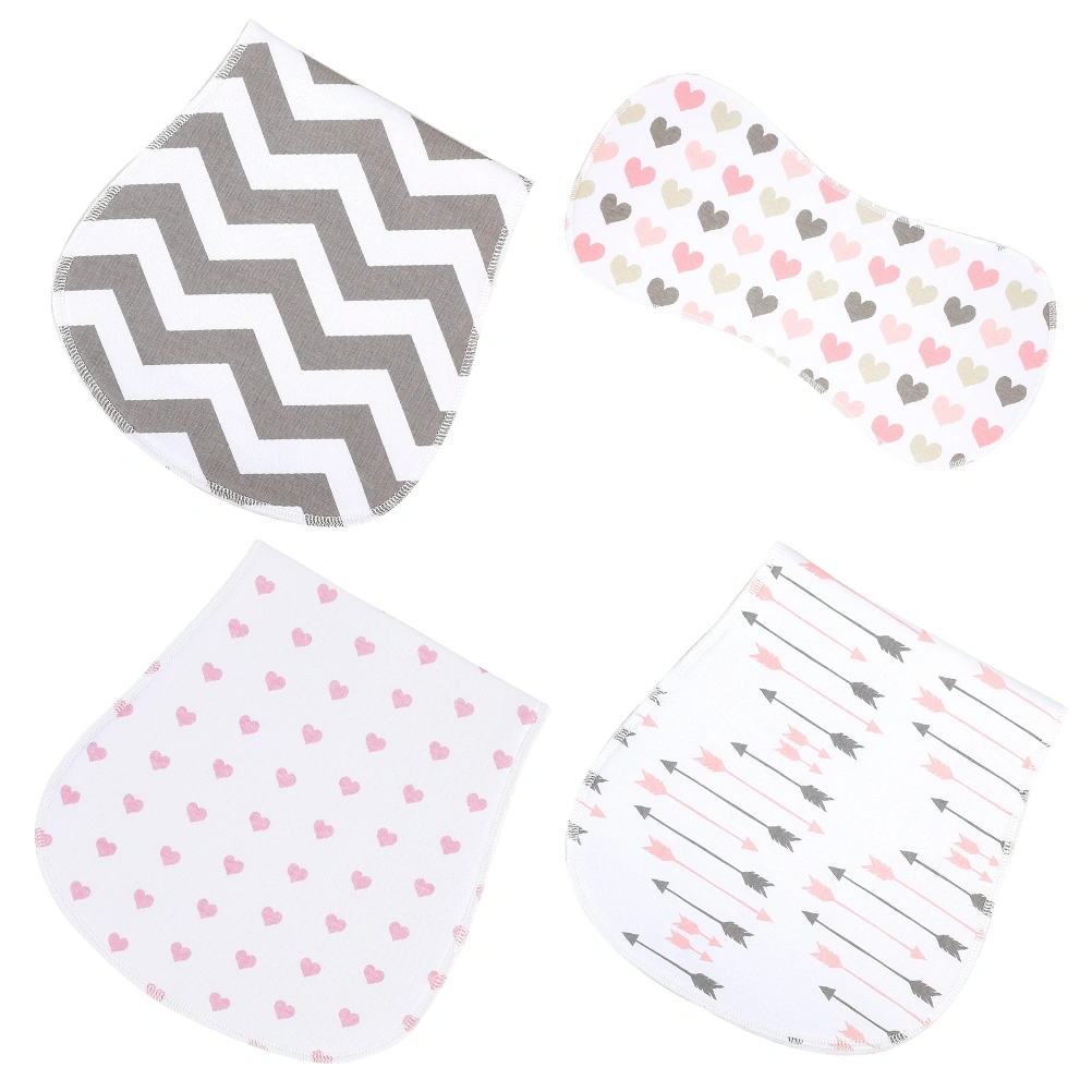 4Pcs Baby Infant Burp Cloths Bibs Newborn Cotton Bibs Towels Burping Cloths (Assorted Color)