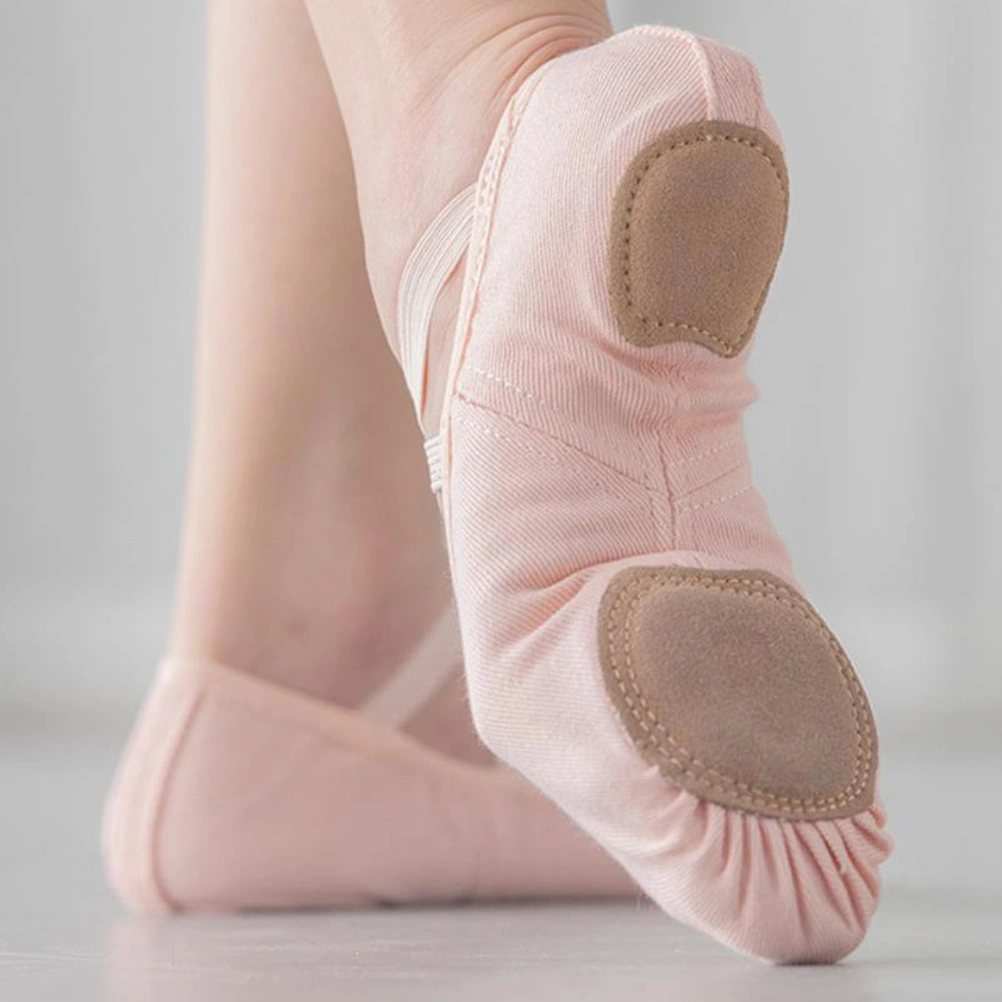 Skin Color Sole Ballet Dance Shoes Ballet Practice Shoes Cross Elastic Band Dance Gymnastics Yoga Shoes for Adult- Size 44