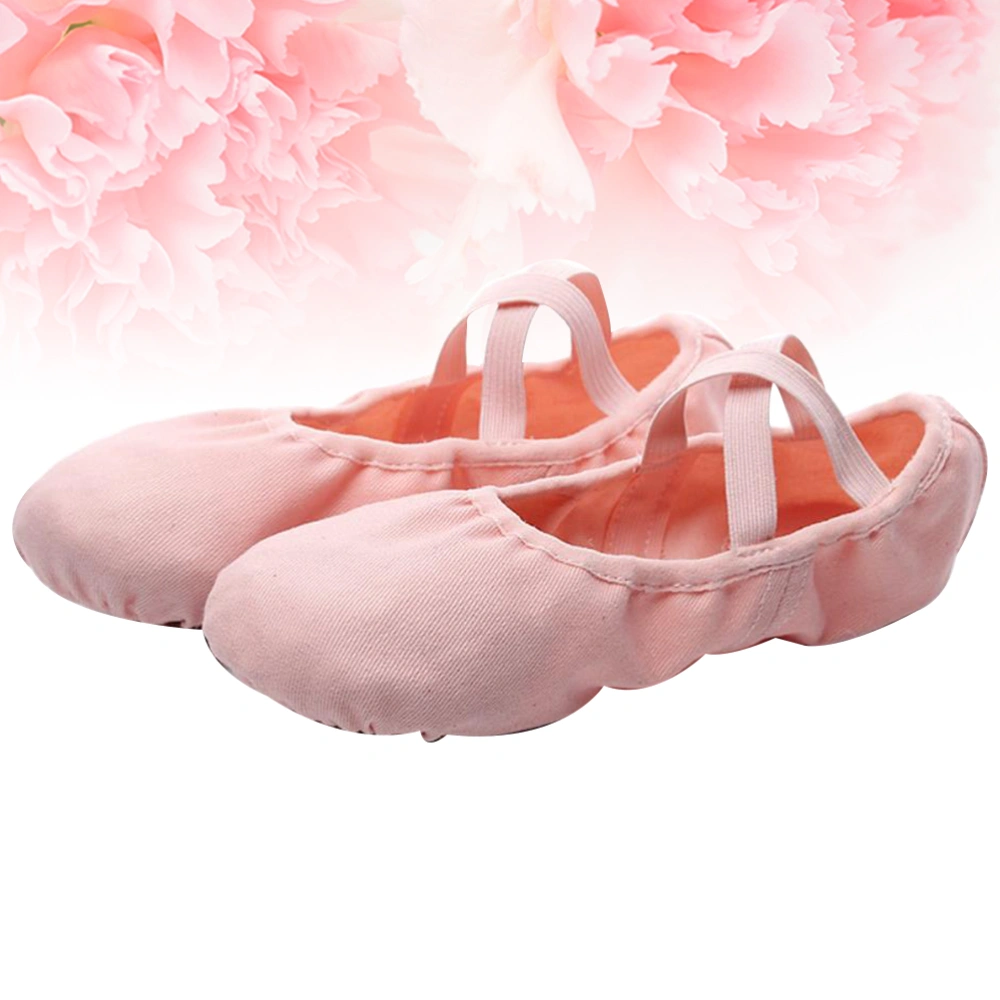 Skin Color Sole Ballet Dance Shoes Ballet Practice Shoes Cross Elastic Band Dance Gymnastics Yoga Shoes for Adult- Size 44